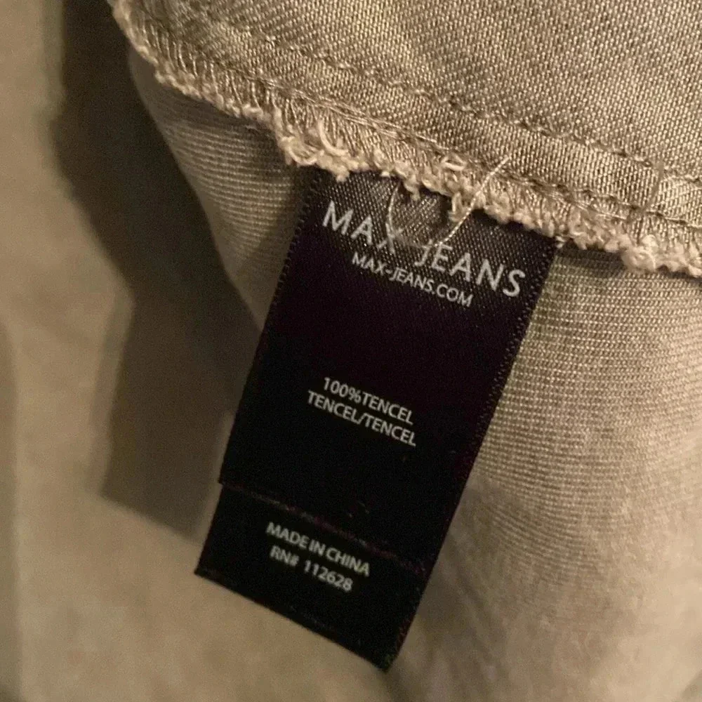 Max Jeans gray utility vest - small - pockets - drawstring at waist